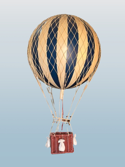 Balão listado azul e branco